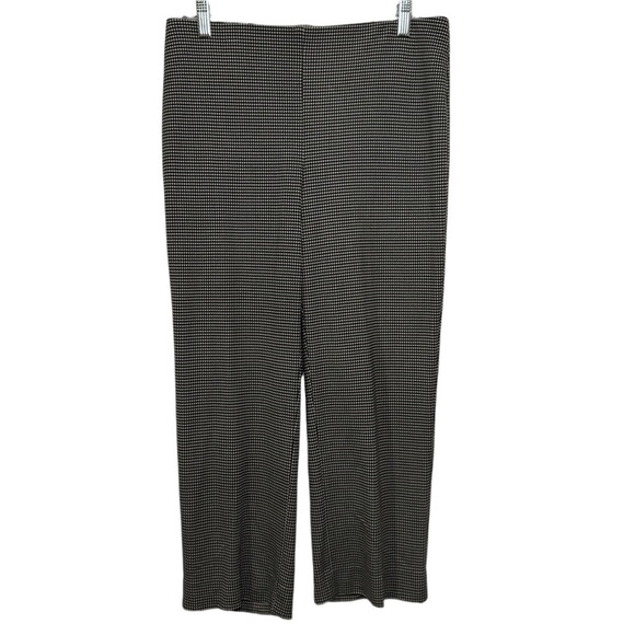 Chico’s Houndstooth pull on crop capri pant elastic waist womens 6 black white - Picture 1 of 13
